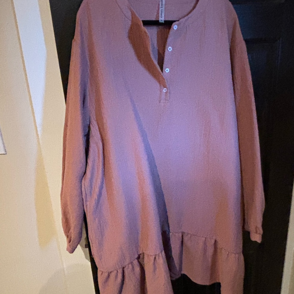 Elegant Mauve Button-Up Midi Dress